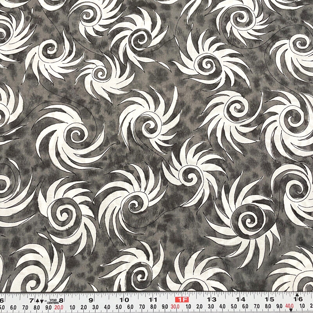 Outside the Lines by Laura Heine Kings Road Gray Cotton Fabric by the HALF YARD