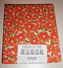Design by the Piece orange flowers Fat Quarter 100% Cotton, FREE SHIPPING