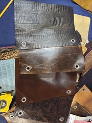Large Quality Leather Sample Swatch Lot Craft Wallet Sheath Zebra Cobra Croc Etc
