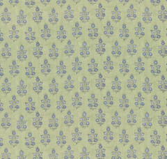 GP & J BAKER CURTAIN FABRIC ‘POPPY SPRIG – GREEN/BLUE’ 4.1 METRES LINEN BLEND