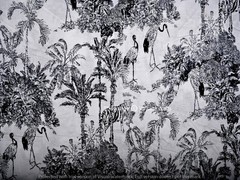 5 Yard Hand Block Print Indian Cotton Running Loose Dressmaking Fabric Black