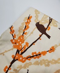 Joel Dewberry Fabric Aviary Birds Sparrows Bark Orange Brown Sew Quilt ONE YARD