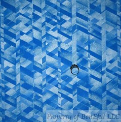 BonEful Fabric FQ Cotton Quilt Blue White Tone Prism Silver Metallic Magic Print