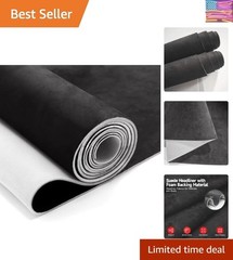 Suede Auto Headliner Fabric 120″ L × 60″ W with Foam Backing – Black Interior…