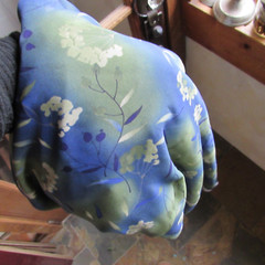 OOP Blue Green FOREST FABRICS Inc. 1997 Textured Fabric 46 x 132″