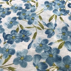 CHRISTINE ADOLPH BLANK QUILTING CORP. WALK BY FAITH BLUE FLORAL FABRIC 42″ X 57″