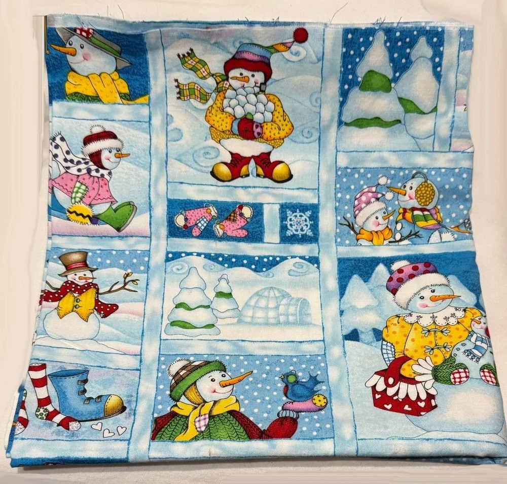 Snow Kiddin’ Fabric MMFab Inc Renee Lindgren 1 1/4yds Colorful Patchwork Sewing