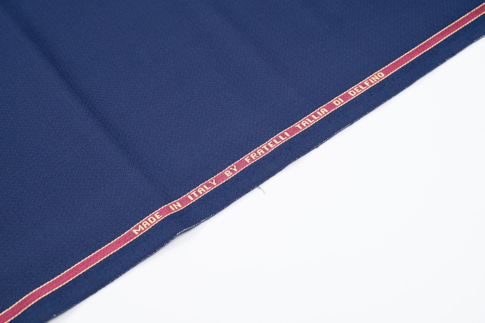 Fratelli Tallia di Delfino Blue Summer Jacket Fabric Birdseye Wool 1.8m 220gr