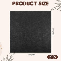 Black Felt Fabric, 2 PCS 12″ X Fabric Sheets for Crafts 1mm