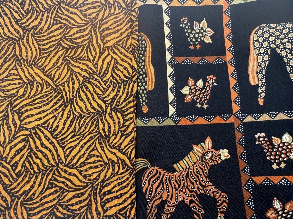 Folkloric Fun JJILL LAMB Troy African Zebra Cotton Quilt Fabric Animal Print 2yd