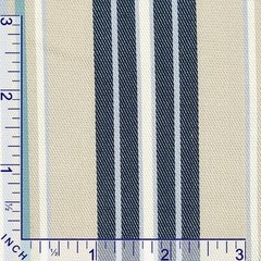 Cotton Fabric by Yard Ivory Navy Blue Stripes Shirting Quilting Sewing Material