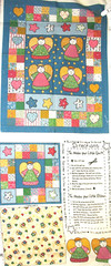 Little Quilt mini ANGEL Fabric Panel 18×45 Wall Hanging DOLL QUILT Appliqué