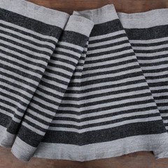 100% linen fabric 340gsm French grey green stripes grain sack vintage linen flax