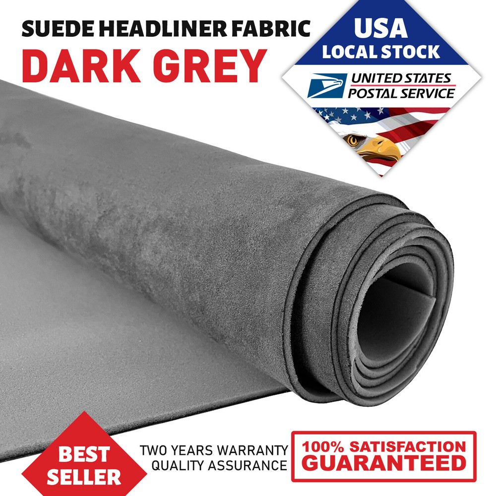 Gray Suede Headliner Fabric Material 98″x60″ Car Interior Roof Liner Upholstery