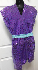 Lot of 2 sequin fabric remnants Purple Praise tunic project 40″x 2yd &20″ x 2 yd