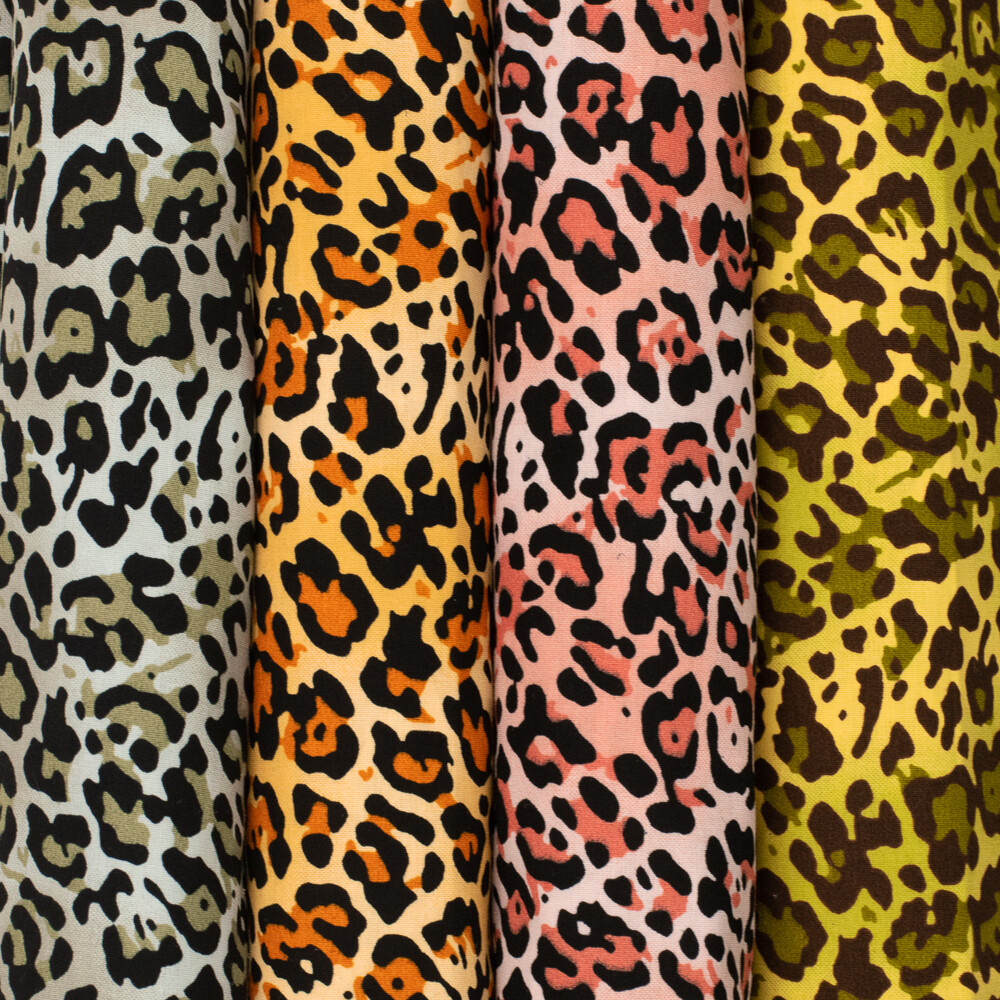 Cheetah Print Fabric 100% Cotton Animal Spots 58/60″ Wide Sold BTY