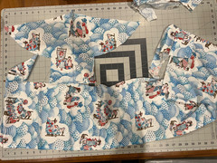 VTG Hollie Hobby Patriotic color blue fabric scrap bundle