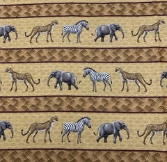 Lot Cotton Fabric Quilt Panel Cranston African Serengeti Safari Animal Patchwork