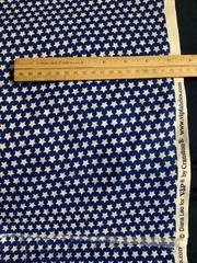1-2/3 Yards Cotton Fabric Diane Leo For VIP Cranston White Stars On Blue 43” W