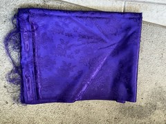 DEEP PURPLE SATIN Jacquard Brocade Fabric Rosette Floral 58 Inch Polyester, BTY