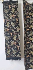 Vintage Jungle Print Velvet Tapestry Fabric Monkeys Leopard Remnants