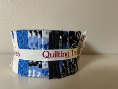 Midnight by Studio E & Quilting Treasures Jelly Roll – Blue Black & White Floral
