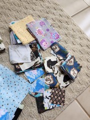 2 lb. box of Flannel Fabric Scraps, some large pieces.