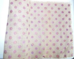 Fabric new Burlap Jute Polka Dots Metallic Purple 4 yards 15 inches wide Craft