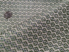 6YD CLARENCE HOUSE Sanders Grass Small Scale Geo Weave Fabric Italy $1800 Retail