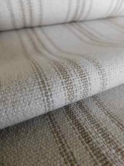 Grain Sack | Feed Sack Fabric | Tan 12 Stripe | Beige Background | 54″ Wide