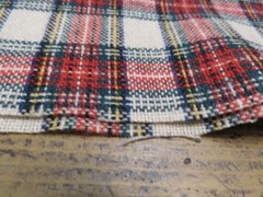 Wool or Wool Blend Fabric RED BLUE WHITE GREEN PLAID 54″ WIDE 1/2 YARD