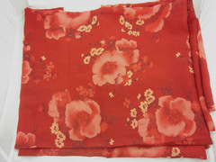 180×59″ Deep Vibrant Red Floral Chiffon Sheer Fabric Jones Apparel Group