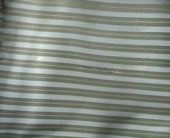 Linen Fabric with Railroaded Lemon Grass Stripe and Silver Metallic Lines BTY