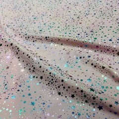 Bright Mini Stars print Nylon Spandex Fabric 4 Way Stretch By Yard for Swimwear
