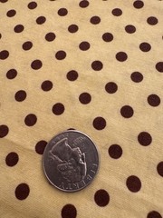 Chocolate Brown Polka Dot on Chartreuse Cotton Fabric Remnant 14” x 28”