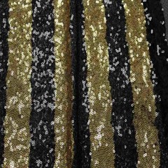 FIESTA Striped Sequin Fabric on Mesh Material ,2-Way Stretch, 52 Inch. In Width,