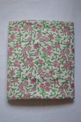7 Yard Hand Block Floral Print Fabric 100%Cotton NO TARRIF CHARGES 100%✅ZK_234