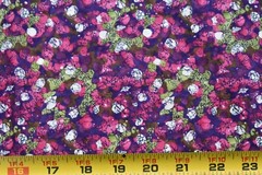 By 1/2 Yd, Vintage, Pink Purple Green Impressionist Flowers Garden, Maywood,P284