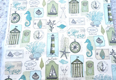 Richloom Solarium Outdoor Fabric – Coastal Spa Nautical Beach- 4 Yds X 45″W RARE