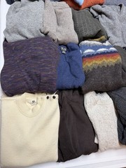 100% Wool Fabric Craft Material Up-Cycling Sweater Lot 17 Pounds 19 Pieces