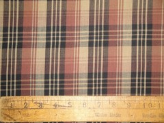 Black Brown Wheat Tri Plaid Homespun Fabric | Home Decor Rustic Farmhouse Cabin