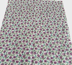 Vtg Calico Scrap Pack Floral Purple Aqua Lavender Lightweight Cotton Blend Quilt
