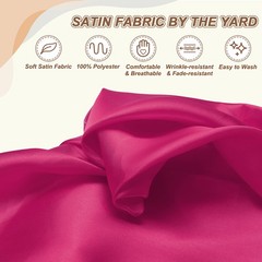 3 Meters Satin Fabric Red Pink 59″ Width for Wedding Dress