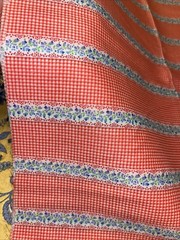 Peter Pan Fabrics Floral Gingham Stripe Vtg 1980s