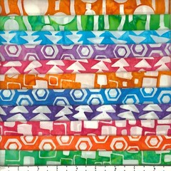 Lot 11 Fat Quarters Rainbow & White #2 Batik Lunn Fabric FQ Pack Cotton Handmade