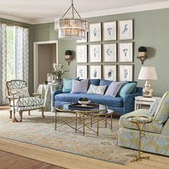 Ballard Designs Gatewood Blue InsideOut Performance Fabric by the Yard…