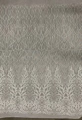 Frances WHITE Vines and Leaves Sequins on Mesh Lace Fabric by the Yard – 10153