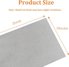 59″ x 2 Yard Silver Thermal Heat-Resistant Fabric by The Yard, Insulated Scorch-