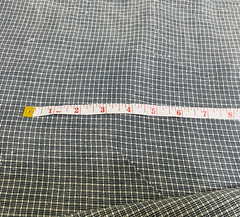 Cotton Fabric White Dark Blue Stripes Check Plaid 3 5/8 yards x 42″ Quilters