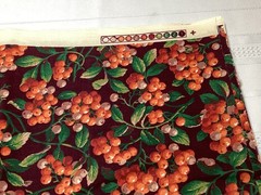 Berries & Leaves on Black Background Fabric by Concord Fabrics 1 Yard x 43” BTY
